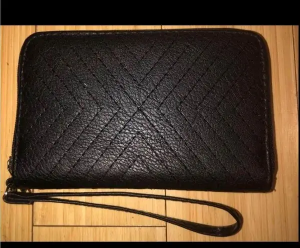 Black Zipper Wallet with Wristlet NEW