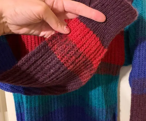 Norma Della Vintage 70’s Legge Italian color block mohair sweater, size medium