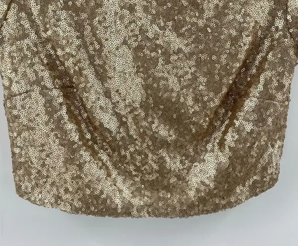 Revelry Gold Sequin Crop Top Extra Small Style 2454 Evening Wedding Bridesmaid Size XS