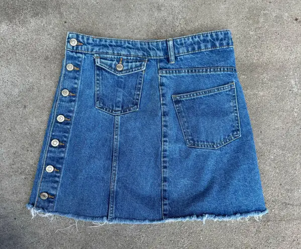 ZARA Button Front Denim Skirt