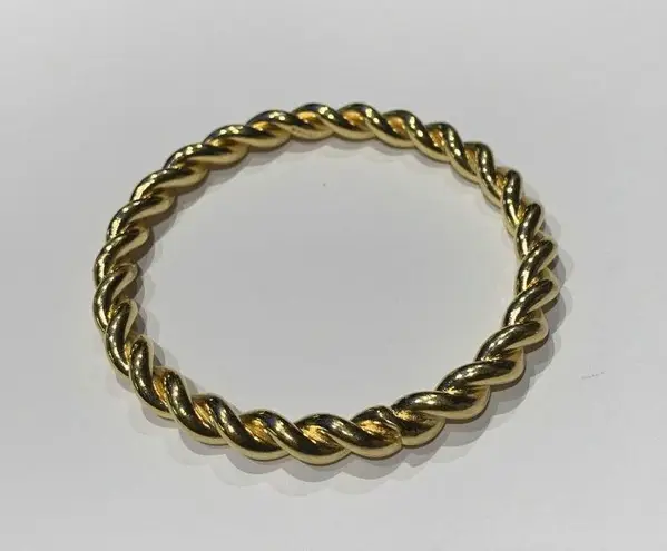 Monet Signed  Gold Tone Heavy Twisted Costume Bangle Bracelet