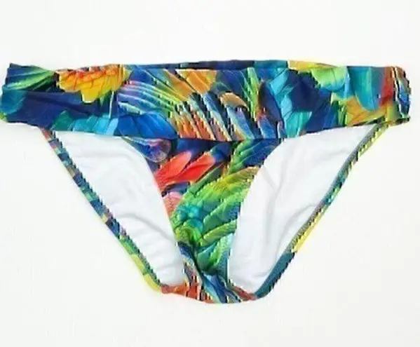 ABS Allen Schwartz NEW NWT Navy Blue Green Tropical Parrot Boho Bikini Bottom 14