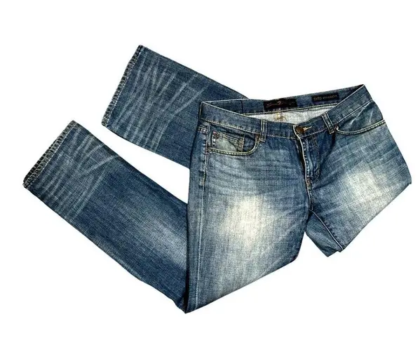 Seven7 Vintage Flared Jeans Floral Paisley Bell Bottom Design Leg Inserts Sz 32