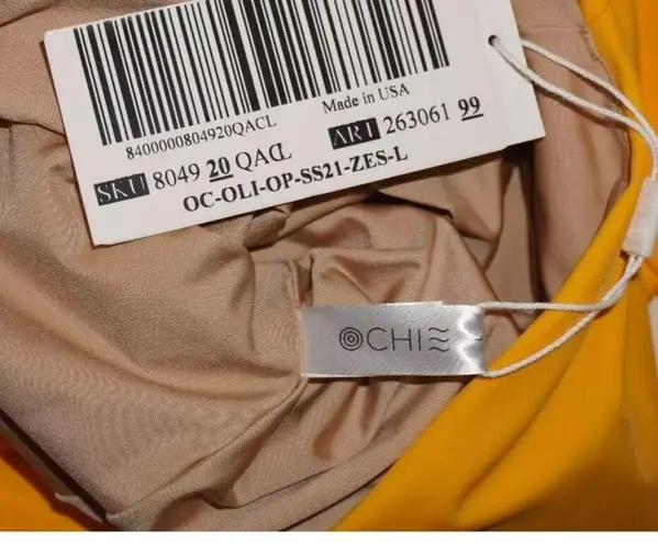 Ochie Olivia One Piece Swimsuit Size: Large New Yellow Off The Shoulder Tie Up