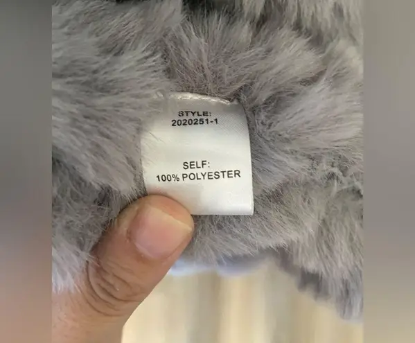 Current Air - Anthropologie | Draped Collar Faux Fur Vest in Gray - NWT