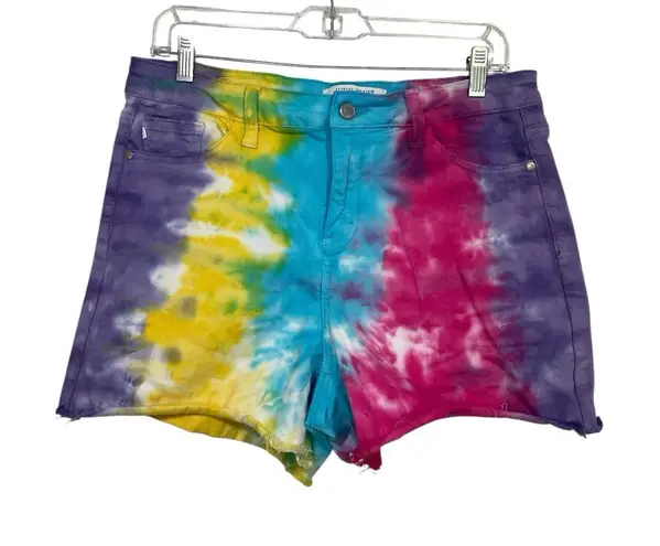 Judy Blue Tie Dye Cut Off Jean Shorts Hippie Los Angeles Size L