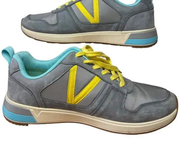 Vionic Rechelle Sneaker Women 9 Nubuck Gray Blue Comfort Walking Travel Casual
