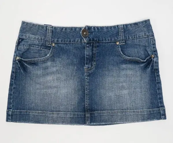 Vintage 90s Vanity Denim Mini Skirt Size L