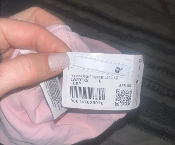 Lululemon NWT  align asymmetrical bra size 8 pink - Image 4