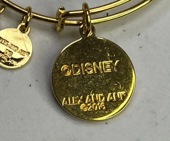 Disney Alex & Ani Mickey Mouse Santa Bangle Bracelet Holiday Charm Green