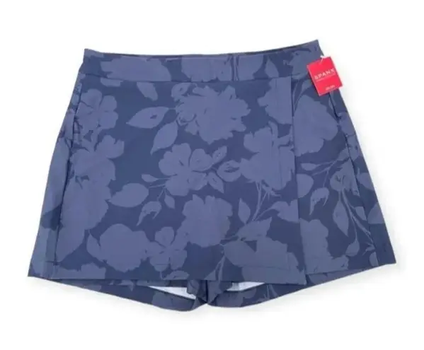 Spanx NEW  Sunshine Skort Navy Blue 6" Inches Shorts Golf Tennis Pickleball Large