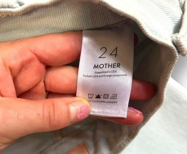 Mother the Pixie Tomcat Distressed Ankle Straight Leg Jeans Light Wash Size 24 Blue