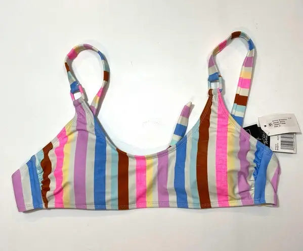 California Waves striped ring bralette swim top