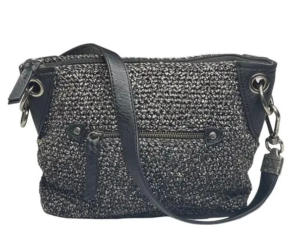 The Sak new ᯾ Indio Small Crochet Tote Handbag Bag ᯾ Urban Static Charcoal Knit
