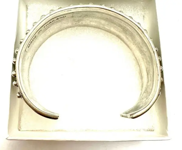 Sterling Silver 925 Studded Cuff Bracelet Fits 6.5