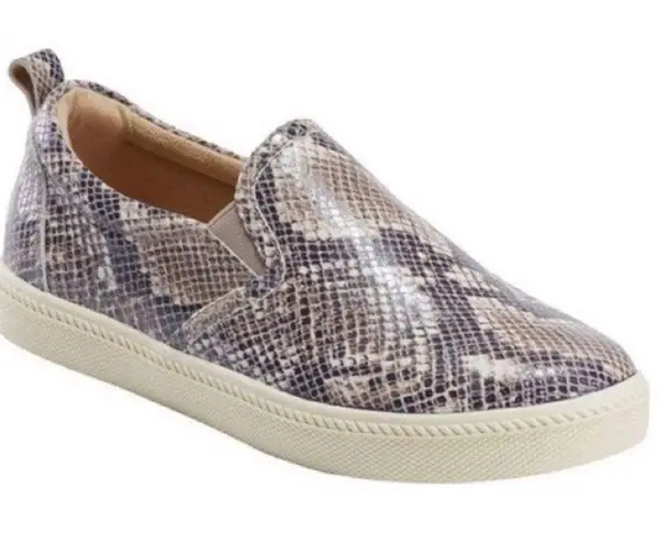 New Earth Snake Embossed Zen Groove Slip On Shoes Gray Size 7.5