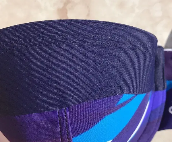 Adidas Purple and Blue Geometric Print  Strapless Bikini Top