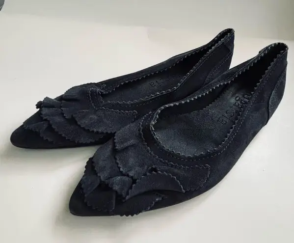 Pedro Garcia Albany Slip On Suede Leather Pointed Toe Ballet Flats Grey Sz 38/8 Brown