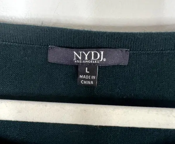 NYDJ Long Sleeve Split Back Slight Boatneck Soft Comfy Sweater Ribbed Detail Lg