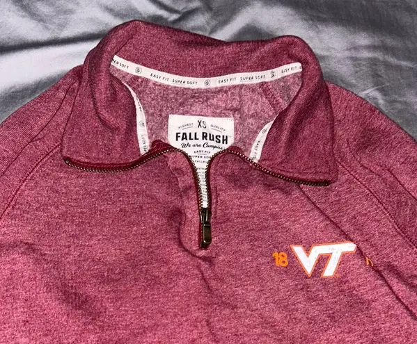 Virginia Tech 1/4 Zip Up Red Size XS