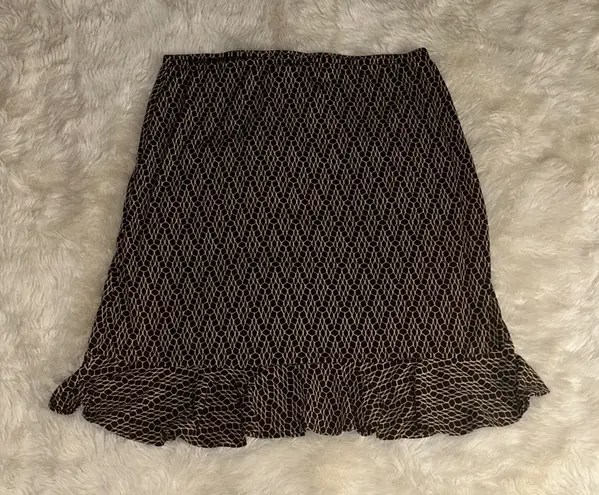 Vintage Brown and Cream Patterned Skirt Tan Size undefined