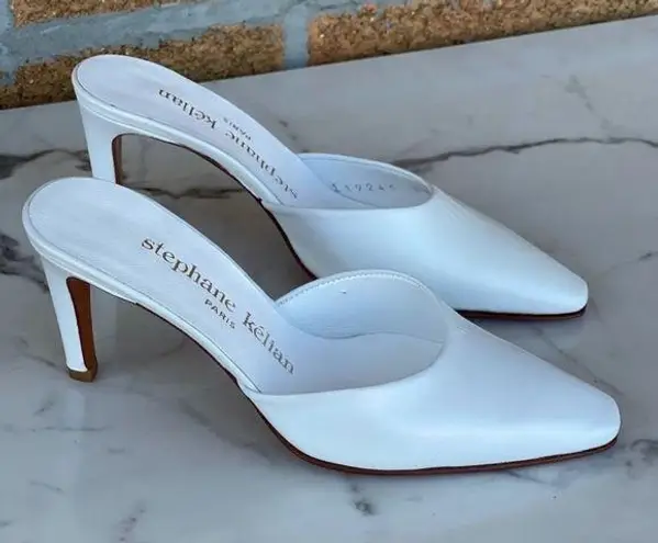 Stephane Kelian High Heel Mules Size 5.5 White