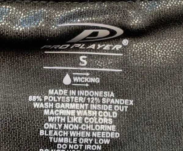 Pro Player Leggings Glossy Black Cropped Stretch Moisture Wicking Workout Small