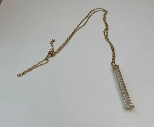 The Bar Gold and crystal necklace