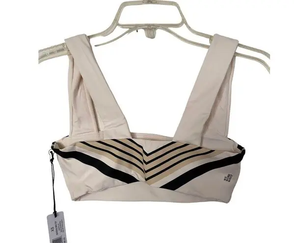 We Wore What Bandeau Bra Top, Off White Stripes, Size XSMALL , NWT