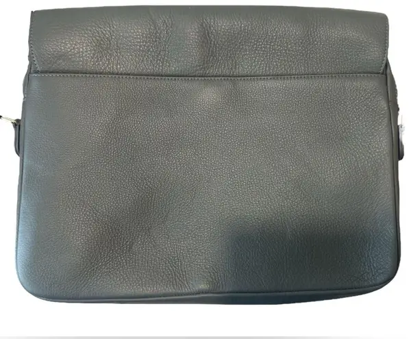 Mark and Graham ZOE LEATHER LAPTOP CROSSBODY in Gray Lux1**