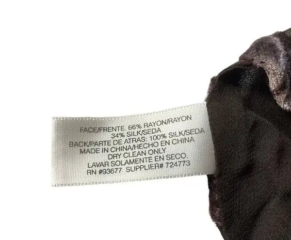 Jacqueline Ferrar Purple Burnout Velvet Roses Silk Scarf