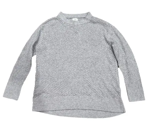 Offline by Aerie Open Knit Mock Neck Tunic Sweater Women's M Gray Cozy Comfort Size M