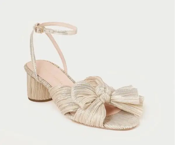 Loeffler Randall Dahlia Ankle Strap Knotted Sandal in Platinum, Size 12