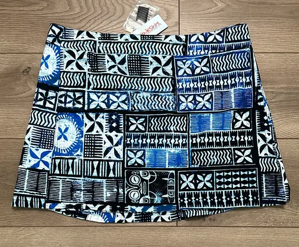 RipSkirt Hawaii Pacific Tapa Blue Floral Wrap Cover Up Swim Skirt Size Large