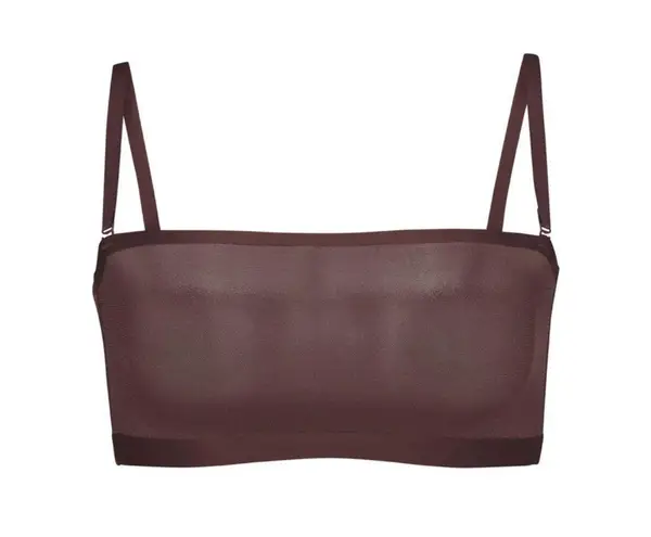 SKIMS Sheer Sculpt Bandeau Bra Espresso XXS NWT Strapless Shapewear