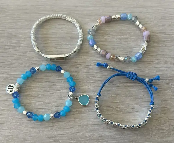 Bomb Party Coastal Elegance Bracelet Stack OS NWT IN BOX Blue - Image 1