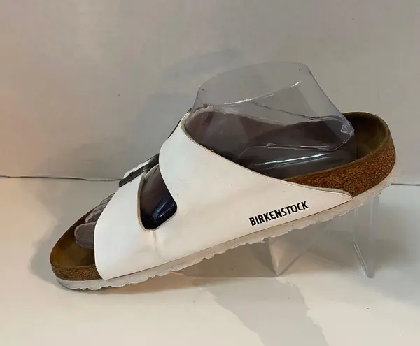 Birkenstock Arizona White Leather Sandals Size US 9 EU 40