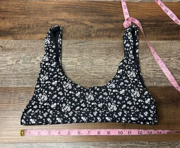 Daisy NWOT Dippin 's Black White Floral Scoop Neck Bikini Top Large