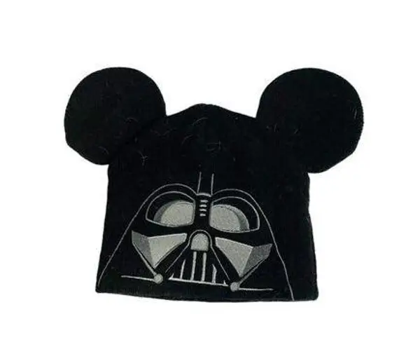 Disney  Parks Star Wars Darth Vader Mickey Ears Knit Black Beanie Hat Cap OS