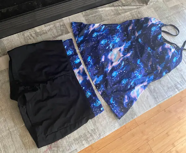 Century Star Tankini Swimsuits for Women Retro Bathing Suits Two Pieces Modest Swimming Wear Sports Tank Tops with Boyshorts