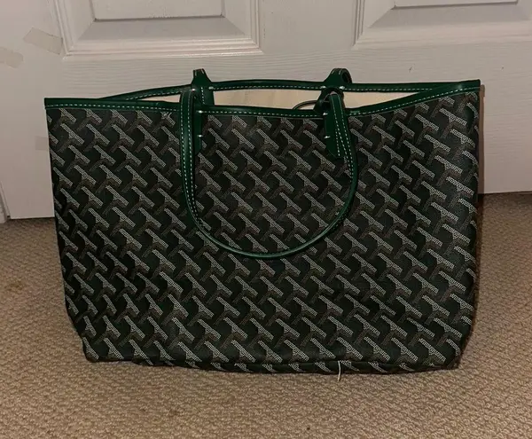 Green Leather tote bag