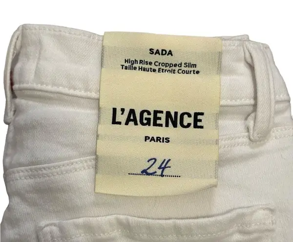 L'Agence L’AGENCE High Rise cropped Slim White Denim Size 24