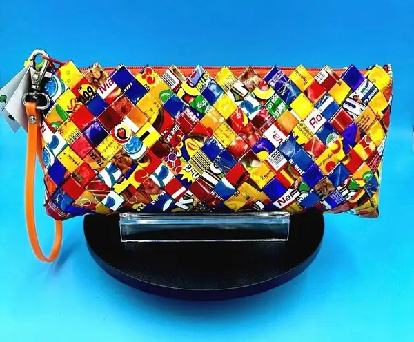 Handbag Bright Colorful Ecoist Candy Wrapper Clutch/Wristlet