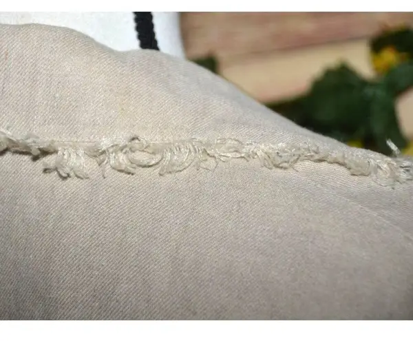 Lafayette 148 Vintage 100% Linen Open Front Jacket Size L Raw Trim Neutral Khaki