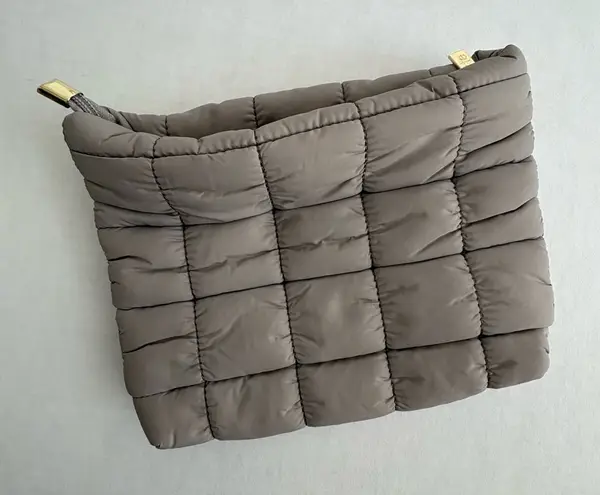 Tarte Quilted Puffy Makeup cosmetic travel bag Gray