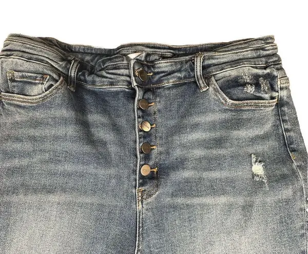 YA Los Angeles Womens Oneso Los Angeles Stretch High Rise Retro Boho Flare Jeans Size 34