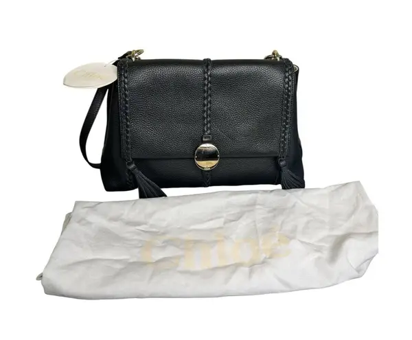 Chloé Chloe NWT Penelope Large Top-Handle Bag in Black Smooth Grained Leather