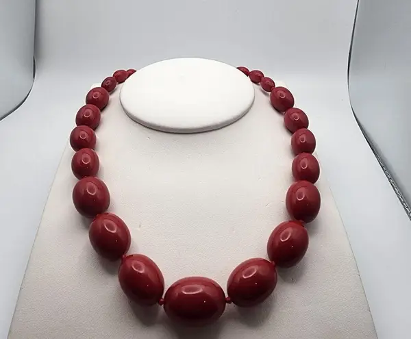 Trifari Vintage Red Beaded Necklace