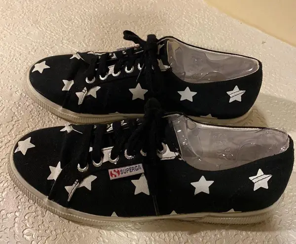 Superga  Fantasy Black Canvas White Stars 39