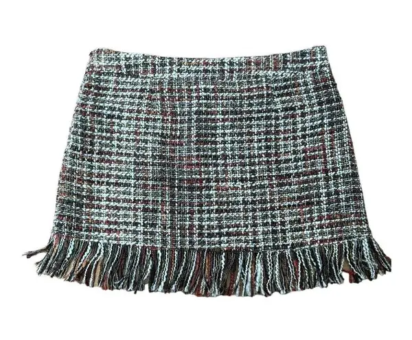 Versona NWT tweed fringed mini skirt in shades of brown size XL